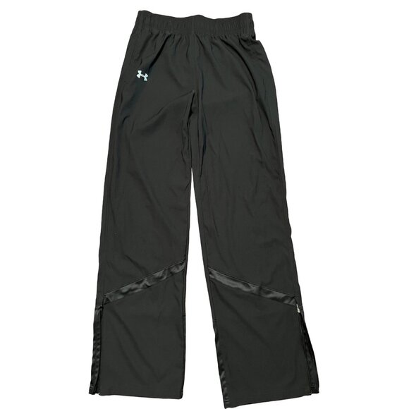 Under Armour women's black pull on pants size Small, elastic waist, zip ankle - Picture 1 of 9